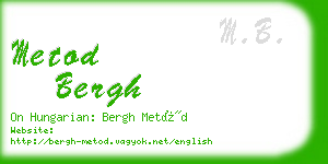 metod bergh business card